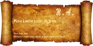 Maximovics Ajna névjegykártya